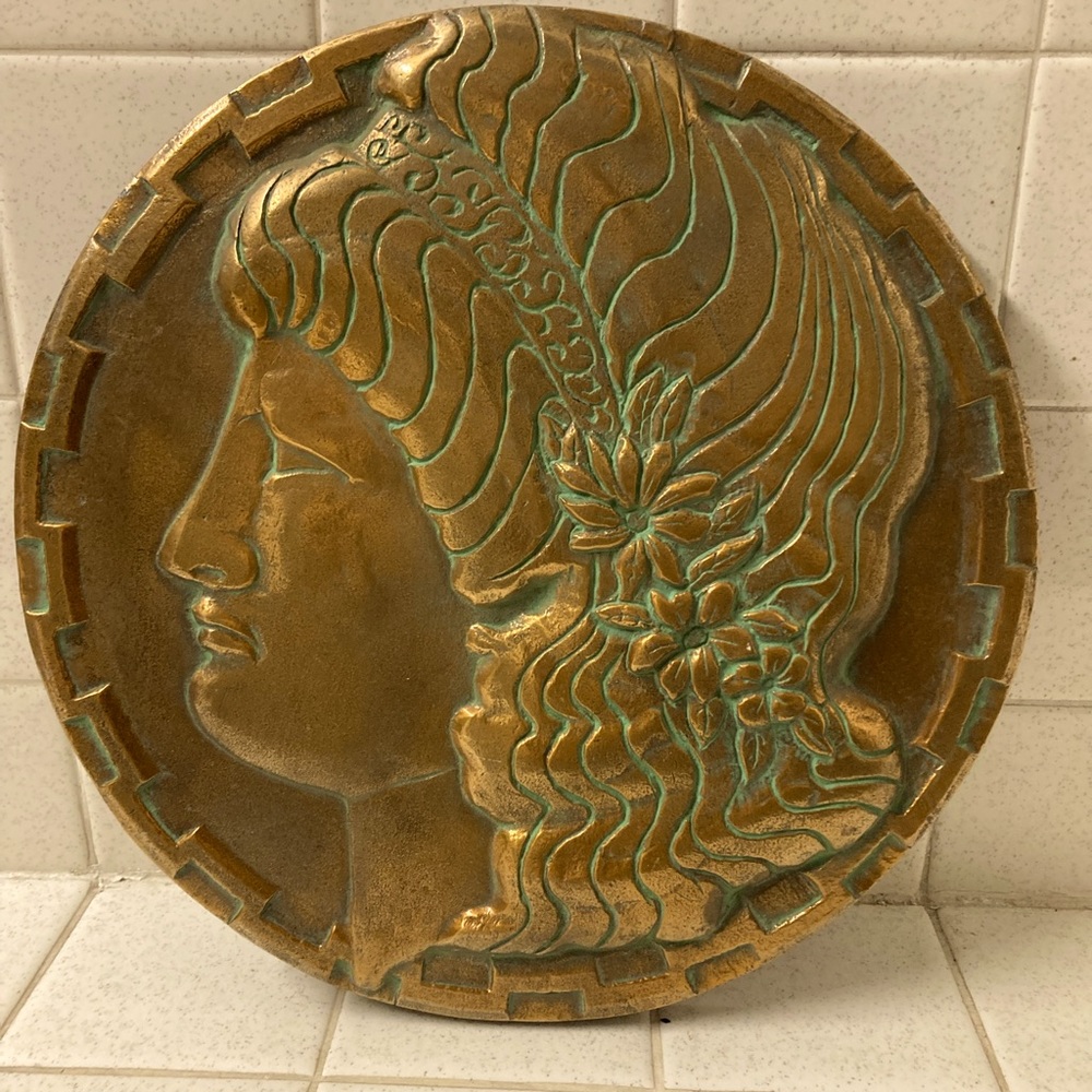 Vintage Greek maiden wall art